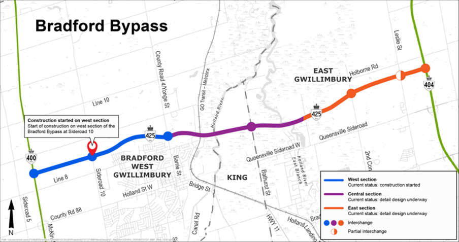 Colas remporte le contrat de construction de la section ouest du contournement de Bradford, en Ontario (Canada)