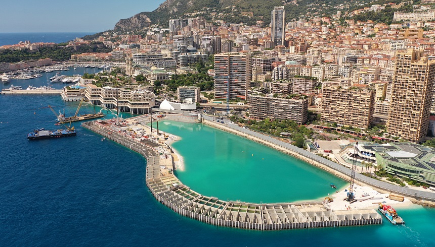 photo de l'extension en mer de Monaco