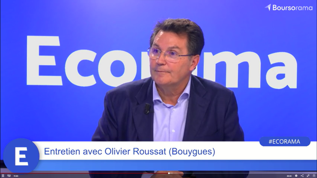 Olivier Roussat, directeur général du groupe Bouygues, lors de son interview dans l'émission Ecorama.